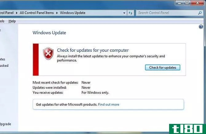 windows 7 update screen