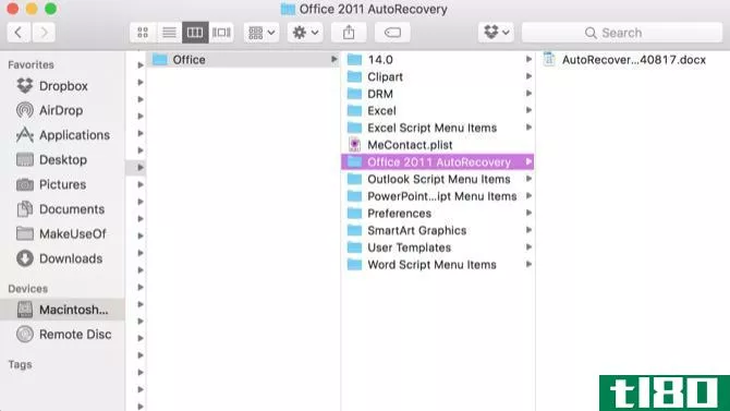 office 2011 autorecovery mac