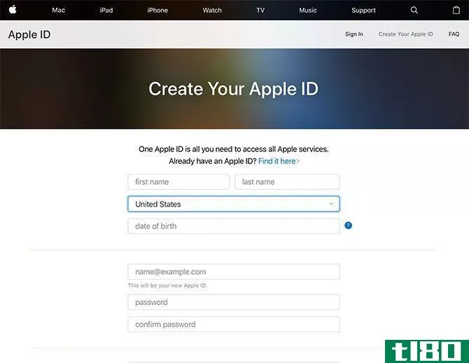 create apple id