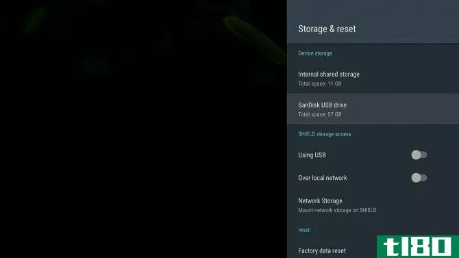 android tv settings storage