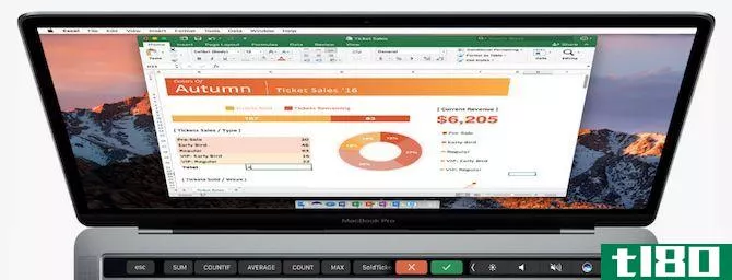 microsoft office excel macbook pro touch bar