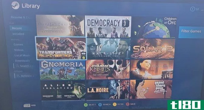 steam link device library