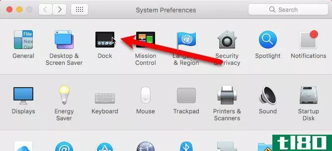 click dock in system preferences mac