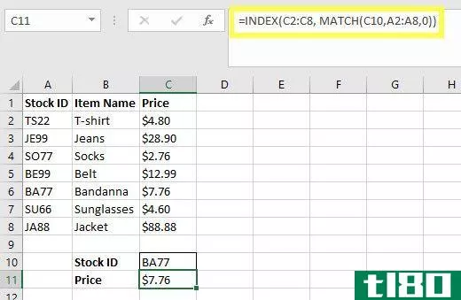 stock checker index and match