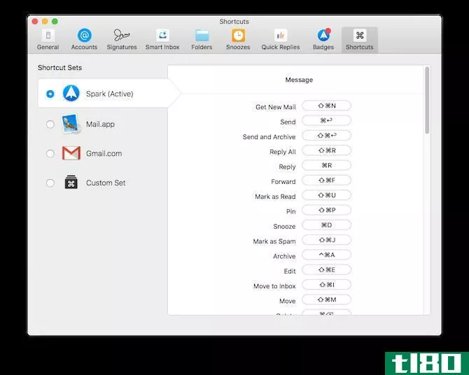 spark email app for Mac settings