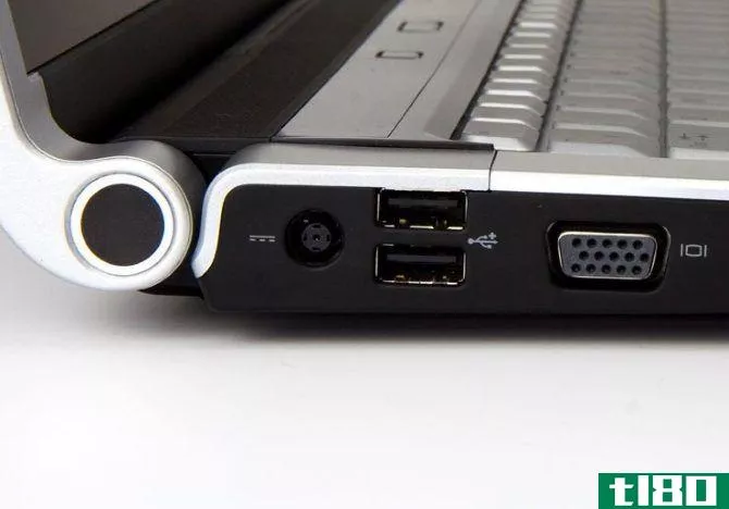 USB ports on a laptop