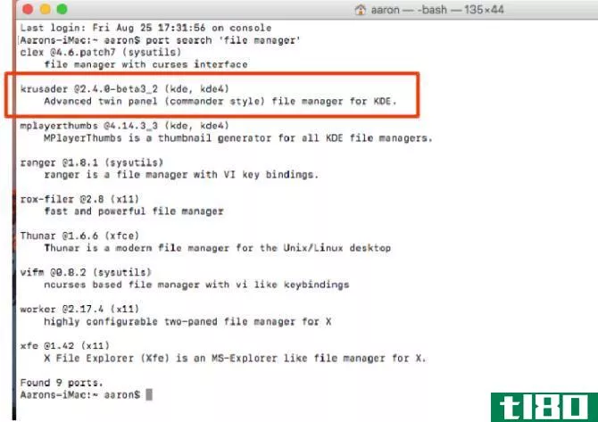 intro macports search filemanager