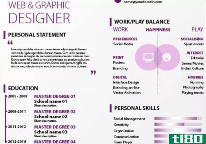 freepik purple curriculum vitae resume template
