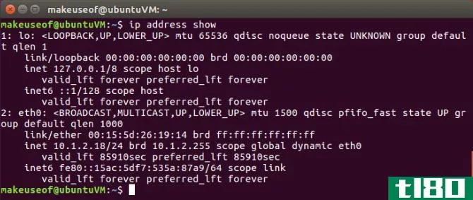 terminal network ip address command