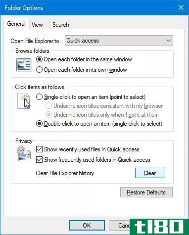 folder opti*** clear history file explorer
