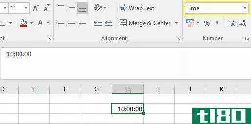 time formatted excel