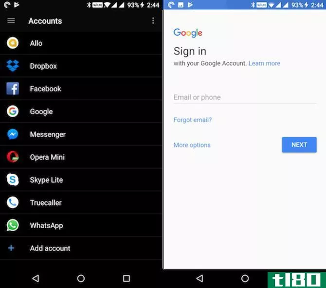 iphone to android sign into Google account 2