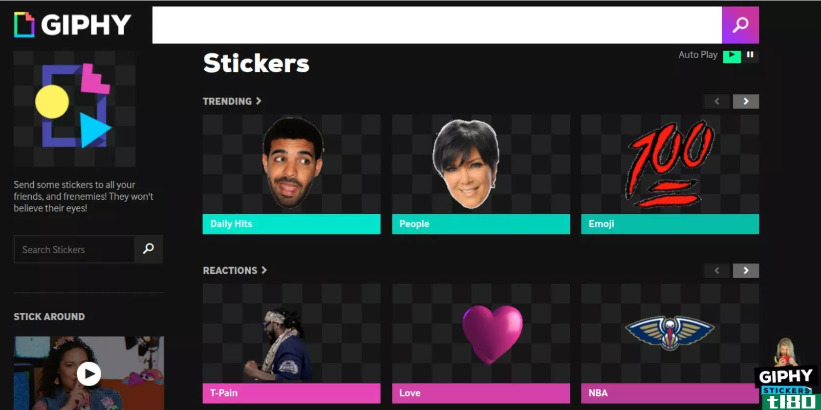 giphy-stickers-homepage-screenshot