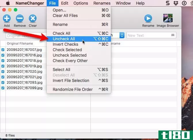 selecting files namechanger mac