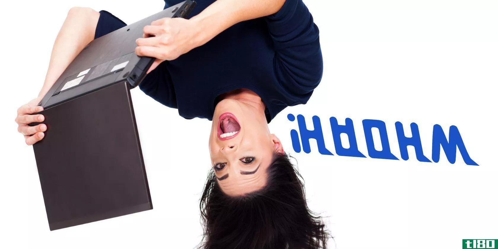 upside-down-photo-of-girl-using-laptop-computer