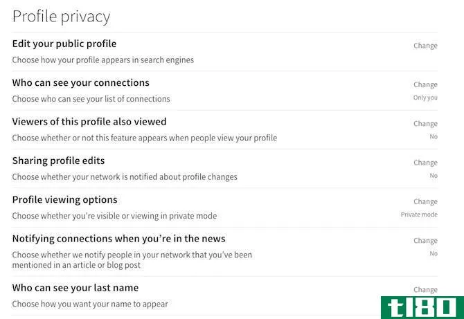 linkedin profile privacy