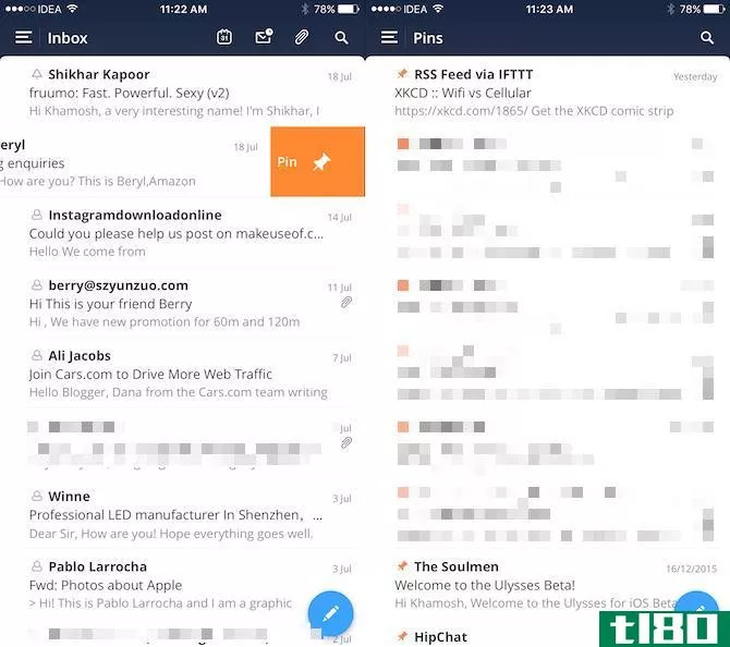 spark email app iphone screen 3