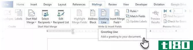 Insert The Greeting Line in Microsoft Word 