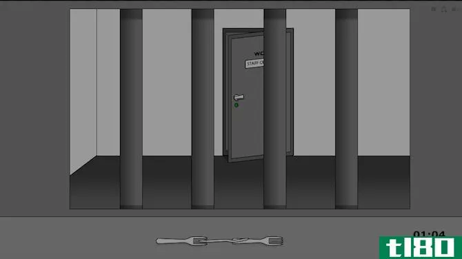 A screenshot of the two doors to escape from in Escape the Prison