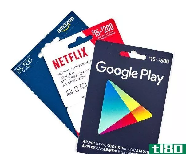 A range of different gift cards.