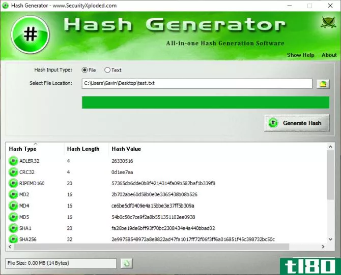 hash generator generate file hash