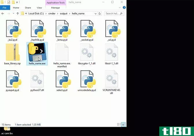 Gif of the working .EXE file