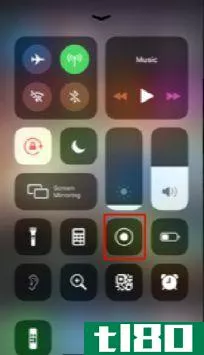 iPhone Control Center Widget