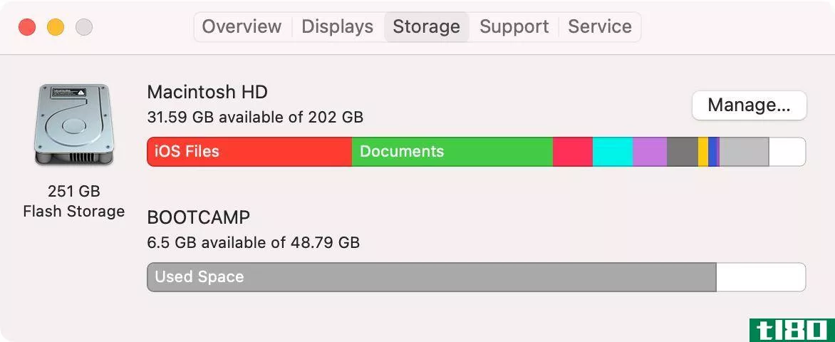 About This Mac storage usage window