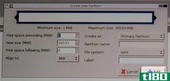 GParted Installation Format Partition