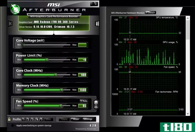 MSI Afterburner Overclocking Tool