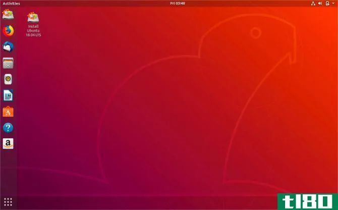 Ubuntu desktop showing Install Ubuntu disk image