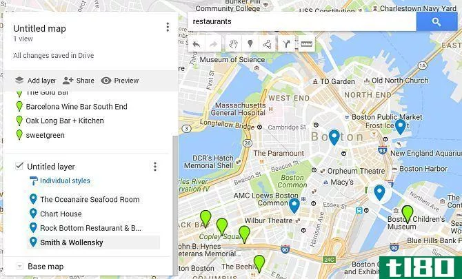 Google Maps Layer Restaurants