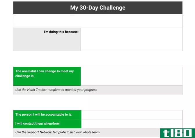 Evernote's 30-day Ever Better Challenge with four weeks of templates