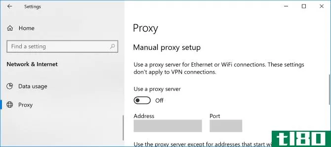 Windows 10 proxy settings