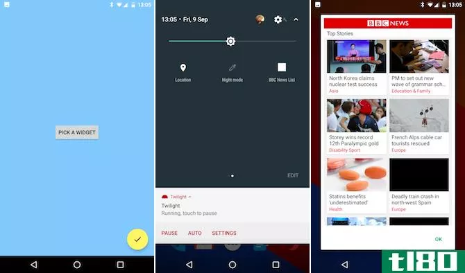 Android Nougat Quidgets App