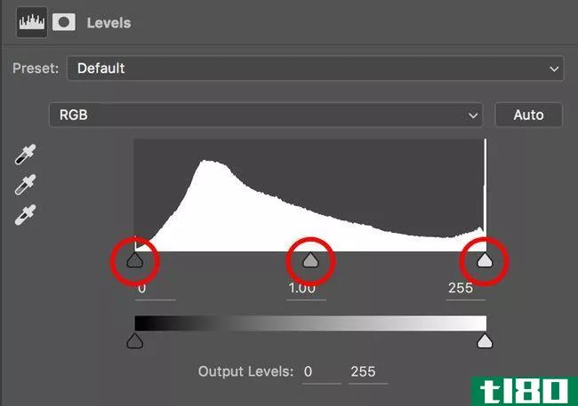 Levels Adjustment Sliders Screenshot