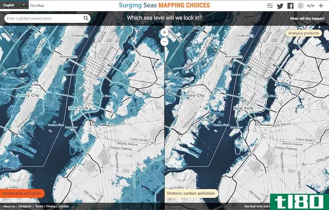 Compare rising sea level scenarios 