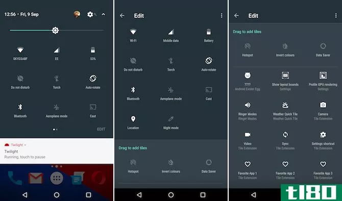 Android Nougat Quick Access Bar Edit and Reorganize