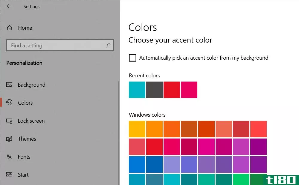 Adjust accent color in Windows 10