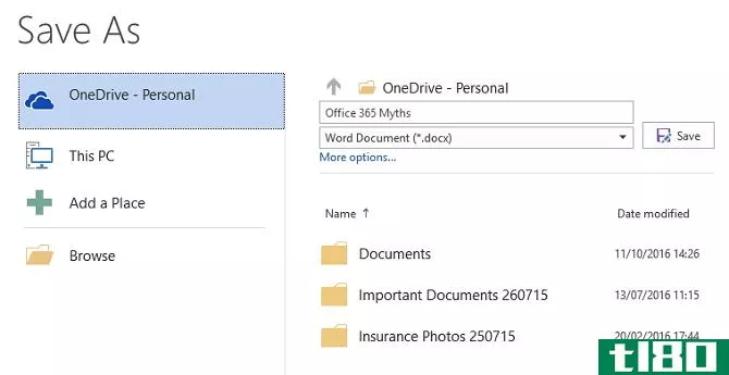 Office 365 Save Document