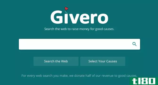 Donate money to charity by doing web Searches through Givero