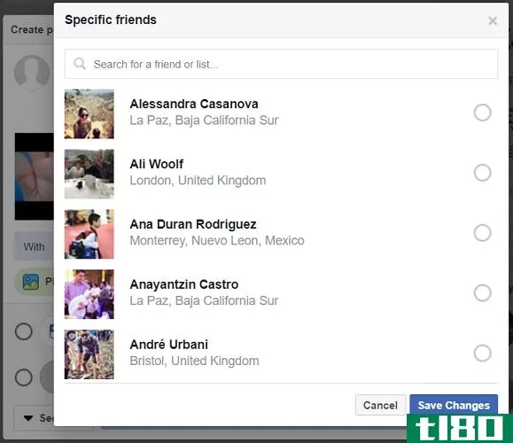 facebook share video friends list