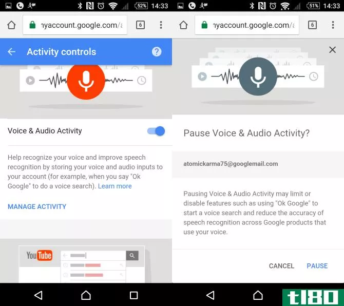 Disable Voice Activity on OK Google Now