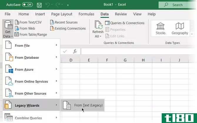 The Text Legacy Wizard in Microsoft Excel