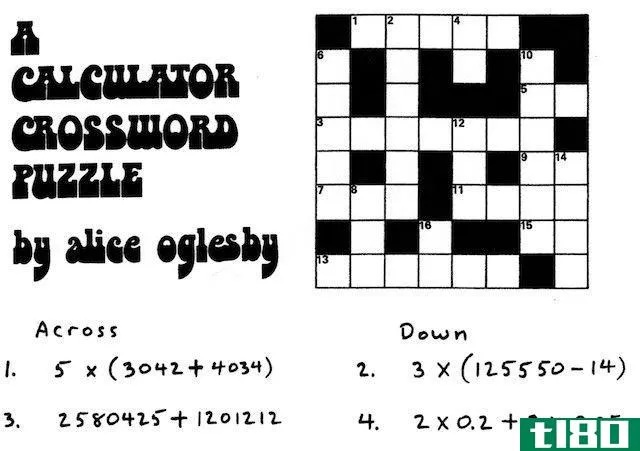 Doctor Mike Math Games Calculator Crossword Puzzle Example