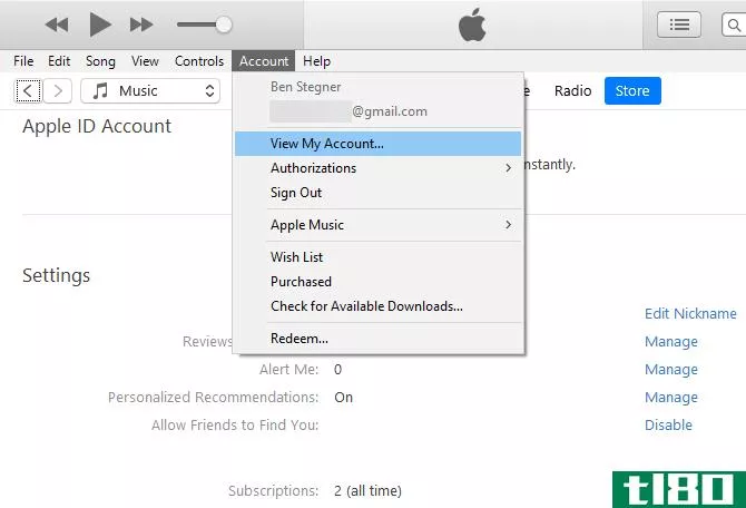iTunes Windows Manage Subscripti***
