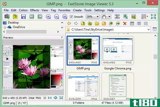This is a screen capture of one of the best the Windows programs. It's called FastStone Image Viewer