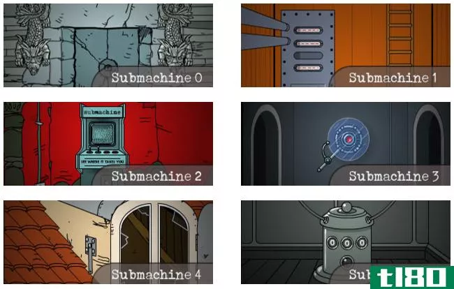 A sampling of the different Submachine games and their environments