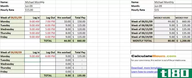 timesheet template track hours monthly basic excel