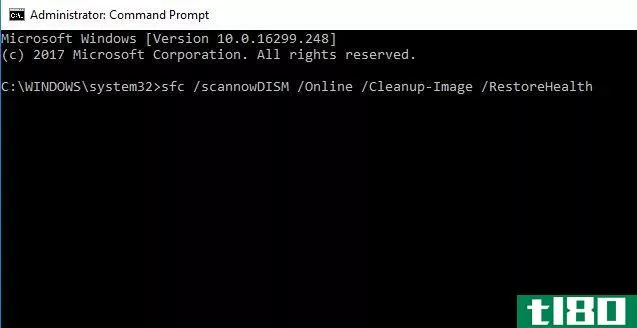 Admin Command Prompt with sfc /scannowDISM command